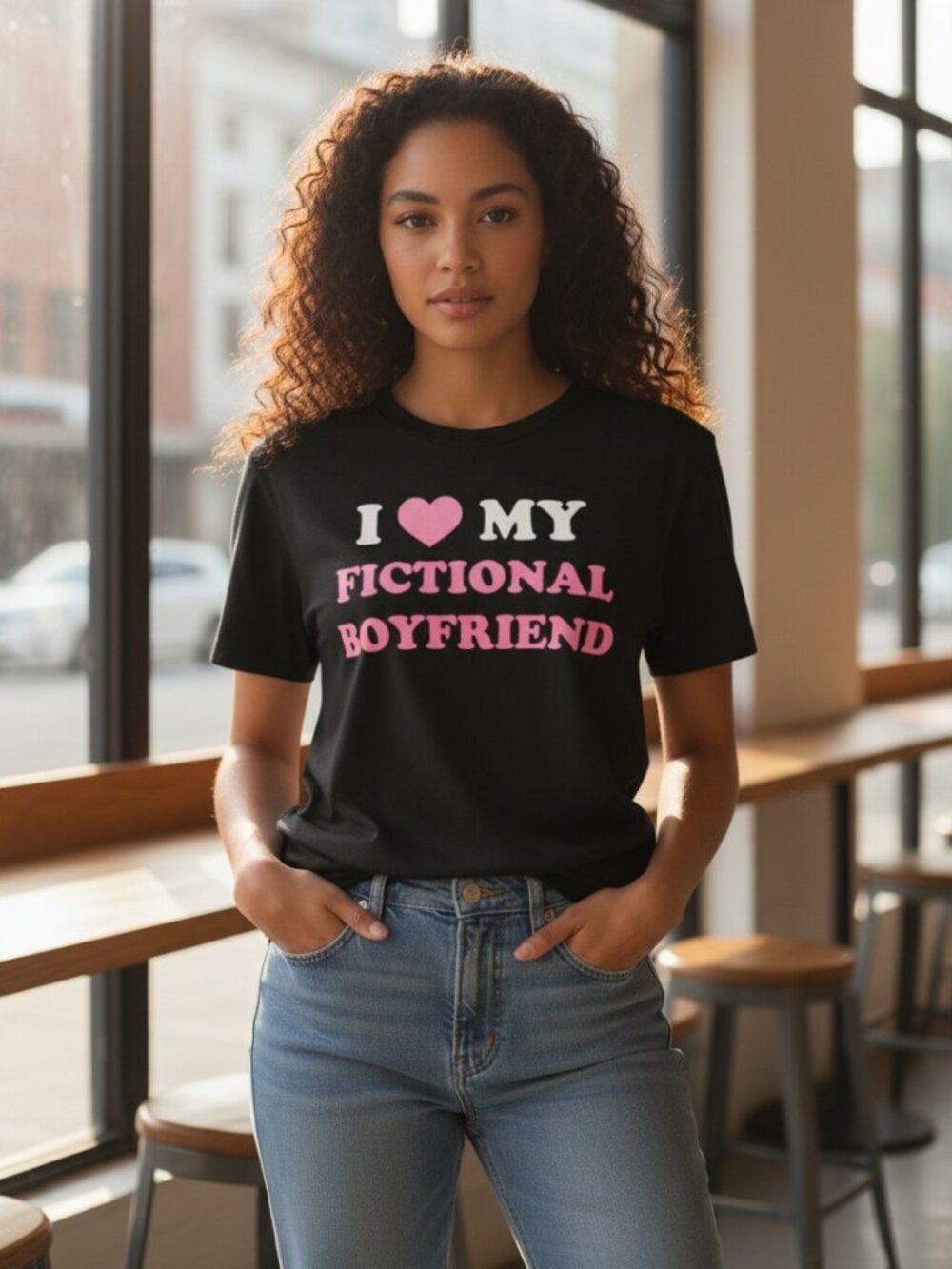 Goodie Two Sleeves I Love My Fictional Boyfriend Graphic Tee XL